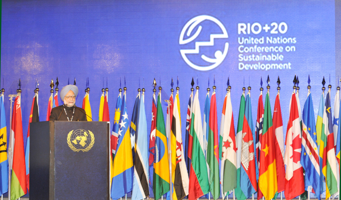 The Prime Minister, Dr. Manmohan Singh delivering Statement at the fourth Plenary Session of the UN Conference on Sustainable Development (Rio+20), at Rio de Janeiro, Brazil on June 21, 2012.