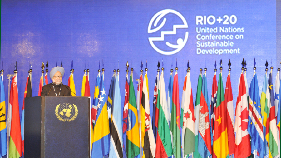 The Prime Minister, Dr. Manmohan Singh delivering Statement at the fourth Plenary Session of the UN Conference on Sustainable Development (Rio+20), at Rio de Janeiro, Brazil on June 21, 2012.